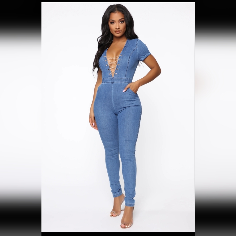 FN Chained to Danger Denim Jumpsuit